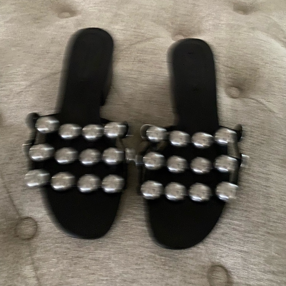 Alexander Wang grommet mules with stack cut out heel size 36.5